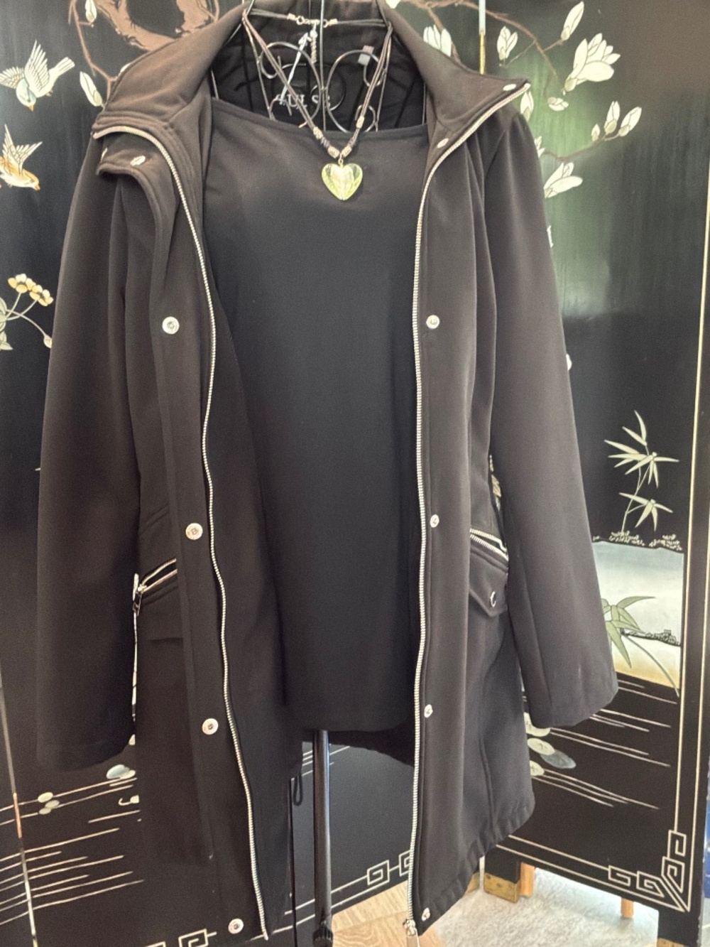 Guess mid length softshell parka